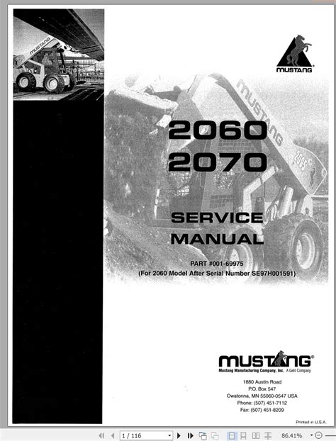 mustang skid steer 2070 service manual|2070 mustang specs.